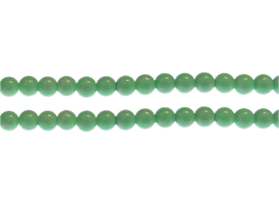 6mm Green Sparkle Abstract Glass Bead, approx. 43 beads
