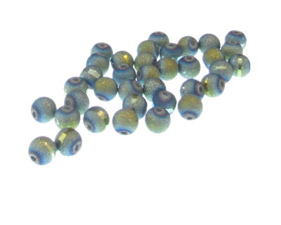 Approx. 1oz. x 6mm Light Blue Druzy-Style Glass Bead