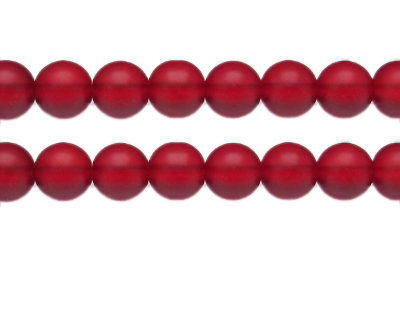 12mm Red Semi-Matte Glass Bead, approx. 13 beads