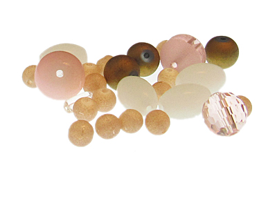 (image for) Approx. 1oz. PeachesnCream Designer Glass Bead Mix
