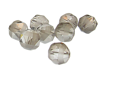 12mm Silver Faceted Glass Bead, 8 beads