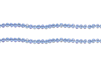 4 x 3mm Sky Blue AB Finish Faceted Rondelle Bead, 8" string