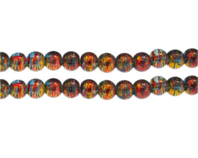 8mm Seascape Abstract Glass Bead, approx. 35 beads