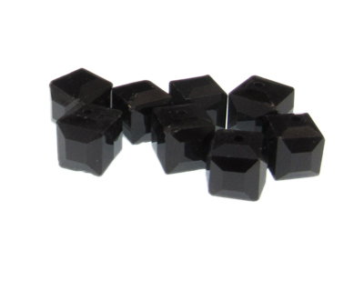 12mm Dark Silver Faceted Cube Glass Bead, 8 beads