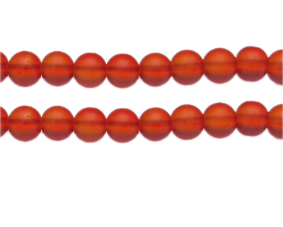 10mm Burnt Orange Semi-Matte Glass Bead, approx. 17 beads