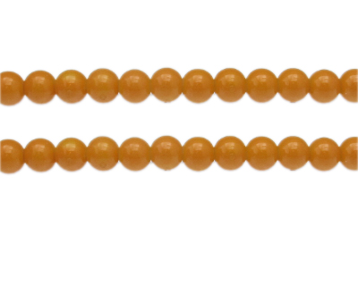 8mm Orange Solid Color Glass Bead, approx. 49 beads