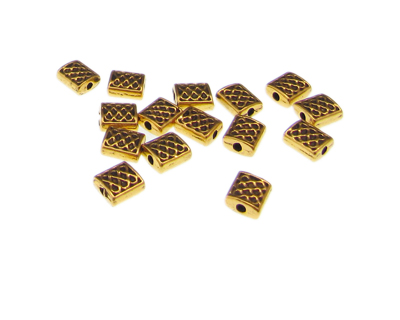 (image for) 8 x 6mm Gold Metal Rectangle Spacer Bead, approx. 15 beads