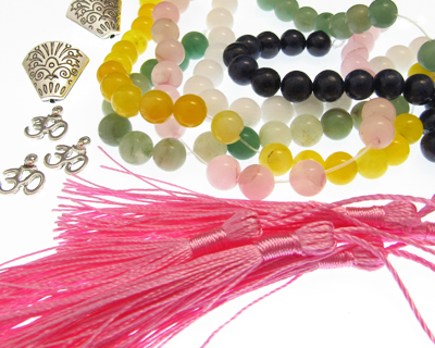 Mala Bundle: Gemstones, Cones, OHM charms, Tassels + Mala Wire