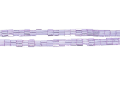 4mm Lilac Faceted Glass Cube Bead, 14" string