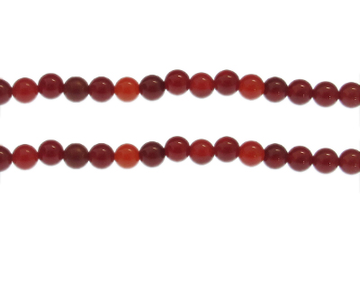 6mm Red/Rust Gemstone Bead, approx. 30 beads