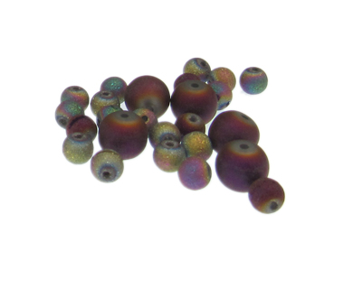 Approx. 1oz. x 6-10mm Purple Druzy-Style Glass Bead Mix