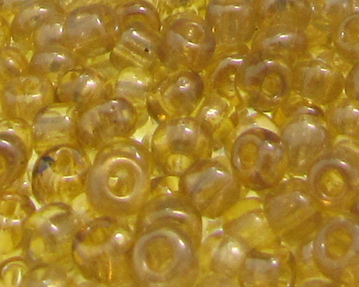 6/0 Pale Gold Transparent Glass Seed Beads, 1oz. bag