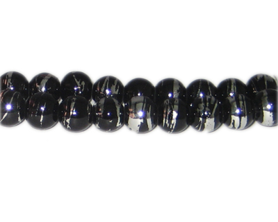 (image for) 10mm Black Thunder Abstract Glass Bead, approx. 16 beads - Click Image to Close