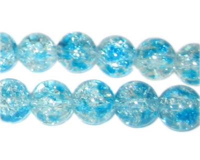 (image for) 12mm Bluebell Crackle Spray Glass Bead, approx. 18 beads