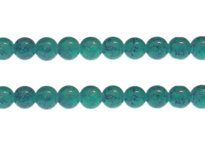 (image for) 10mm Dark Green/Purple Duo-Style Glass Bead, approx. 18 beads - Click Image to Close