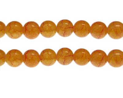 (image for) 12mm Orange/Yellow Duo-Style Glass Bead, approx. 14 beads - Click Image to Close
