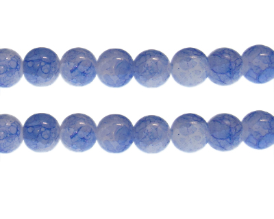 (image for) 12mm Blue Duo-Style Glass Bead, approx. 14 beads - Click Image to Close
