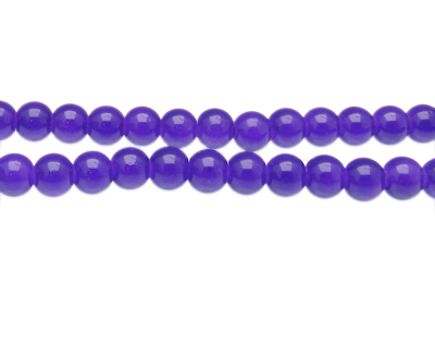 (image for) 8mm Deep Amethyst Gemstone-Style Glass Bead, approx. 55 beads - Click Image to Close