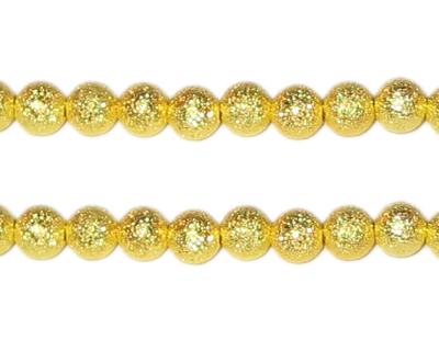 (image for) 6mm Gold Round Stardust Brass Bead, approx. 35 beads - Click Image to Close