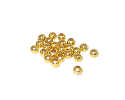 (image for) 4mm Gold Round Iron Bead, approx. 60 beads - large hole