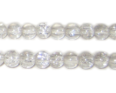 (image for) 6mm Crystal Round Crackle Glass Bead, approx. 74 beads