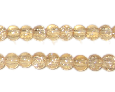 (image for) 6mm Champagne Round Crackle Glass Bead, approx. 74 beads