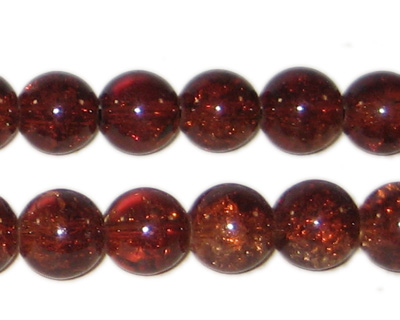 (image for) 10mm Dark Brown Crackle Bead, 8" string, approx. 21 beads - Click Image to Close