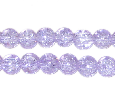 (image for) 8mm Lilac Round Crackle Glass Bead, approx. 55 beads