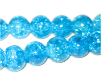 (image for) 12mm Light Turquoise Crackle Bead, 8" string, approx. 18 beads