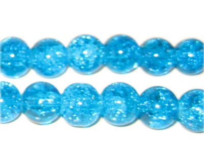 (image for) 10mm Light Turquoise Crackle Bead, 8" string
