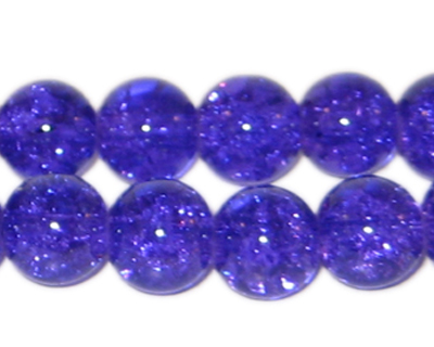 (image for) 12mm Purple Crackle Bead, 8" string, approx. 18 beads