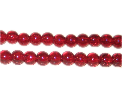 (image for) 6mm Dark Red Round Crackle Glass Bead, approx. 74 beads