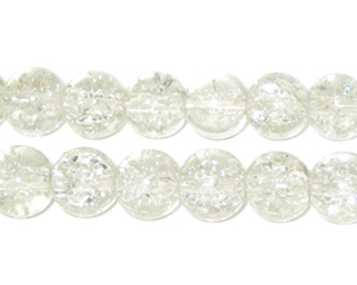 (image for) 8mm Crystal Round Crackle Glass Bead, approx. 55 beads
