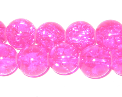 (image for) 12mm Bubblegum Crackle Glass Bead, 8" string, approx. 18 beads