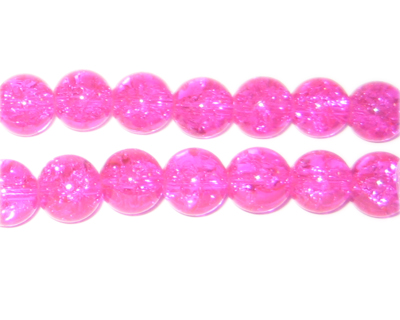(image for) 8mm Bubblegum Round Crackle Glass Bead