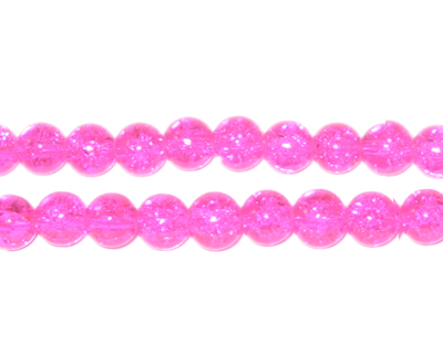 (image for) 6mm Bubblegum Round Crackle Glass Bead, approx. 74 beads