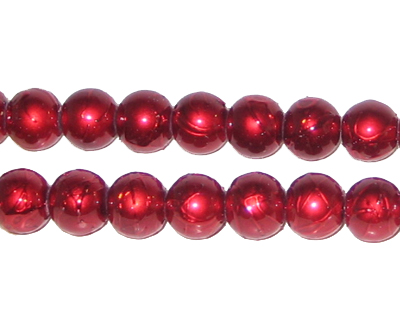 (image for) 8mm Drizzled Red Glass Bead, approx. 35 beads - Click Image to Close