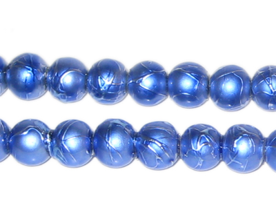 (image for) 8mm Drizzled Lilac Glass Bead, approx. 35 beads