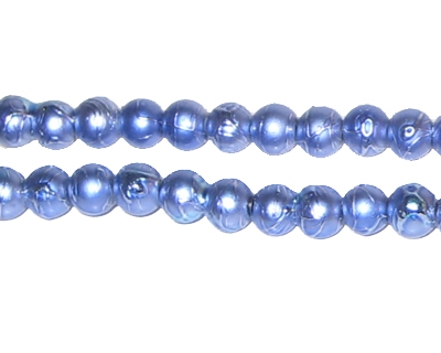 (image for) 6mm Drizzled Lilac Glass Bead, approx. 43 beads