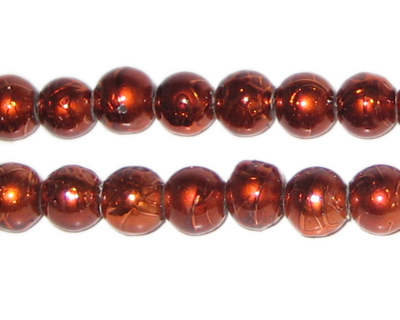 (image for) 8mm Drizzled Bronze Glass Bead, approx. 35 beads - Click Image to Close