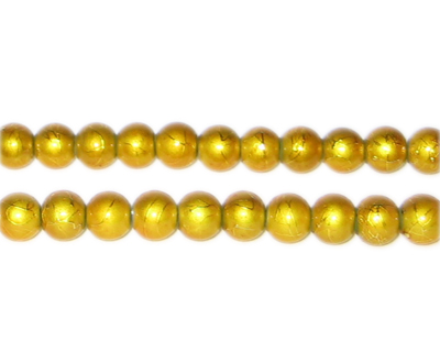 (image for) 6mm Drizzled Yellow Gold Bead, approx. 43 beads - Click Image to Close