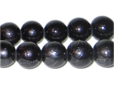 12mm Drizzled Charcoal Bead, approx. 14 beads