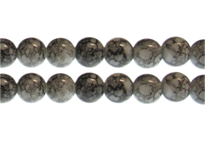 12mm Jasper-Style Glass Bead, approx. 18 beads