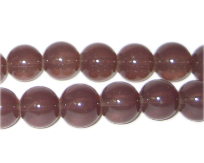 (image for) 12mm Cocoa Jade-Style Glass Bead, approx. 18 beads