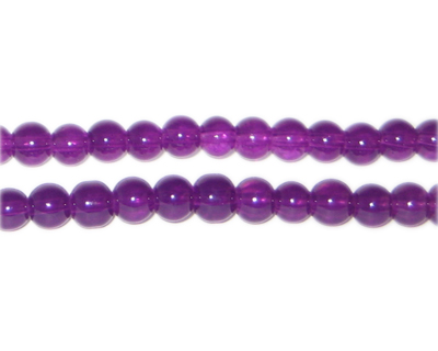 (image for) 6mm Purple Jade-Style Glass Bead, approx. 77 beads