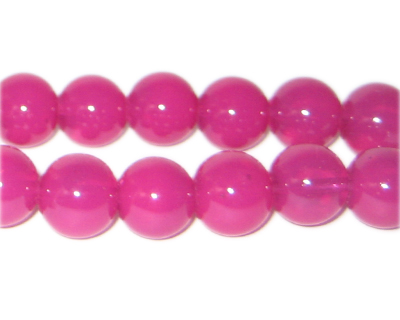 (image for) 12mm Magenta Jade-Style Glass Bead, approx. 18 beads
