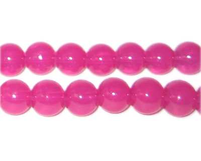 (image for) 10mm Magenta Jade-Style Glass Bead, approx. 21 beads