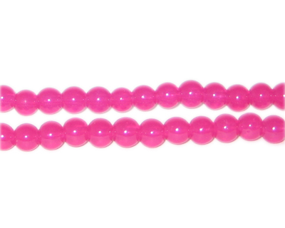 (image for) 6mm Magenta Jade-Style Glass Bead, approx. 77 beads