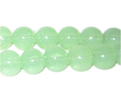 (image for) 12mm Soft Green Jade-Style Glass Bead, approx. 18 beads