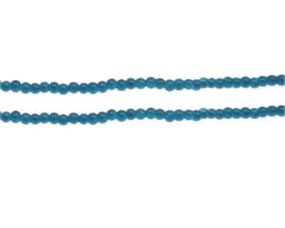 4mm Steel Blue Jade-Style Glass Bead, approx. 107 beads